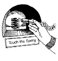 Illustration of "Touch the Spring" exhibit