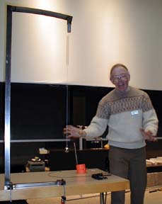 paul shows a mass on a spring