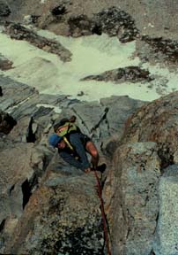 Paul follows the North Ridge of Mt. Clark, Yosemite
