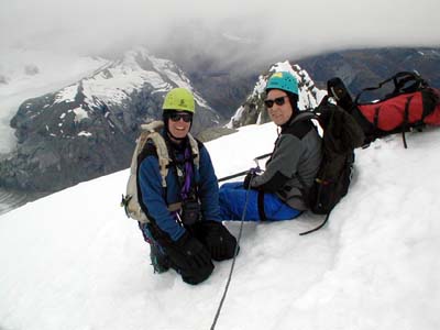 Paul Doherty, Bob Ayers on the summit of Mt. Aspiring.