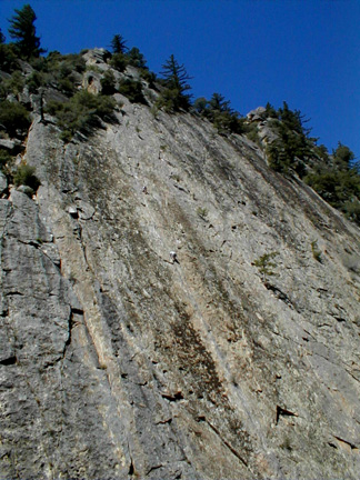 Sespe Gorge Climbers on ending crack.